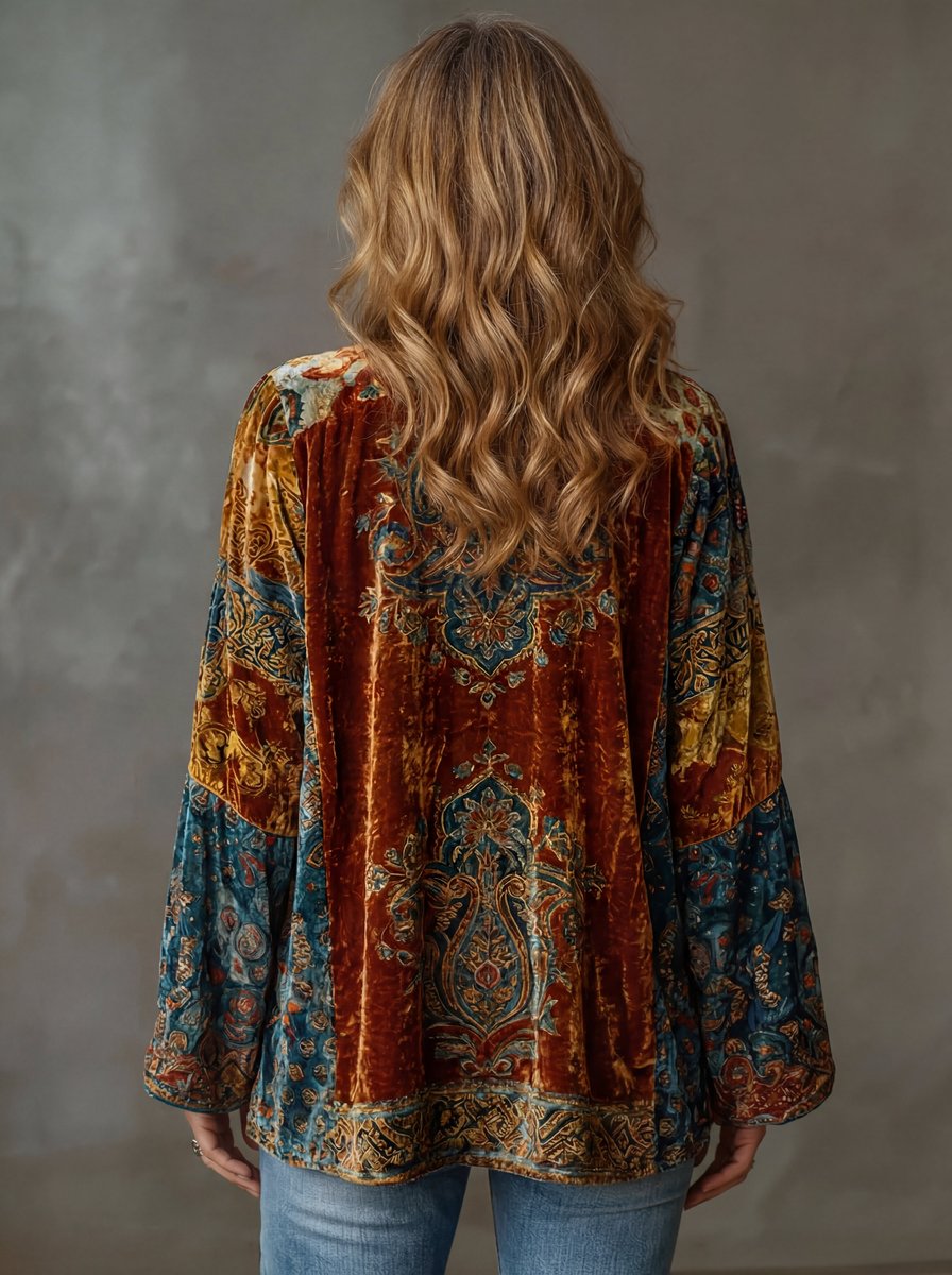 Clara | Veste Matelassée Femme Boho Kimono Coupe Vintage Légère