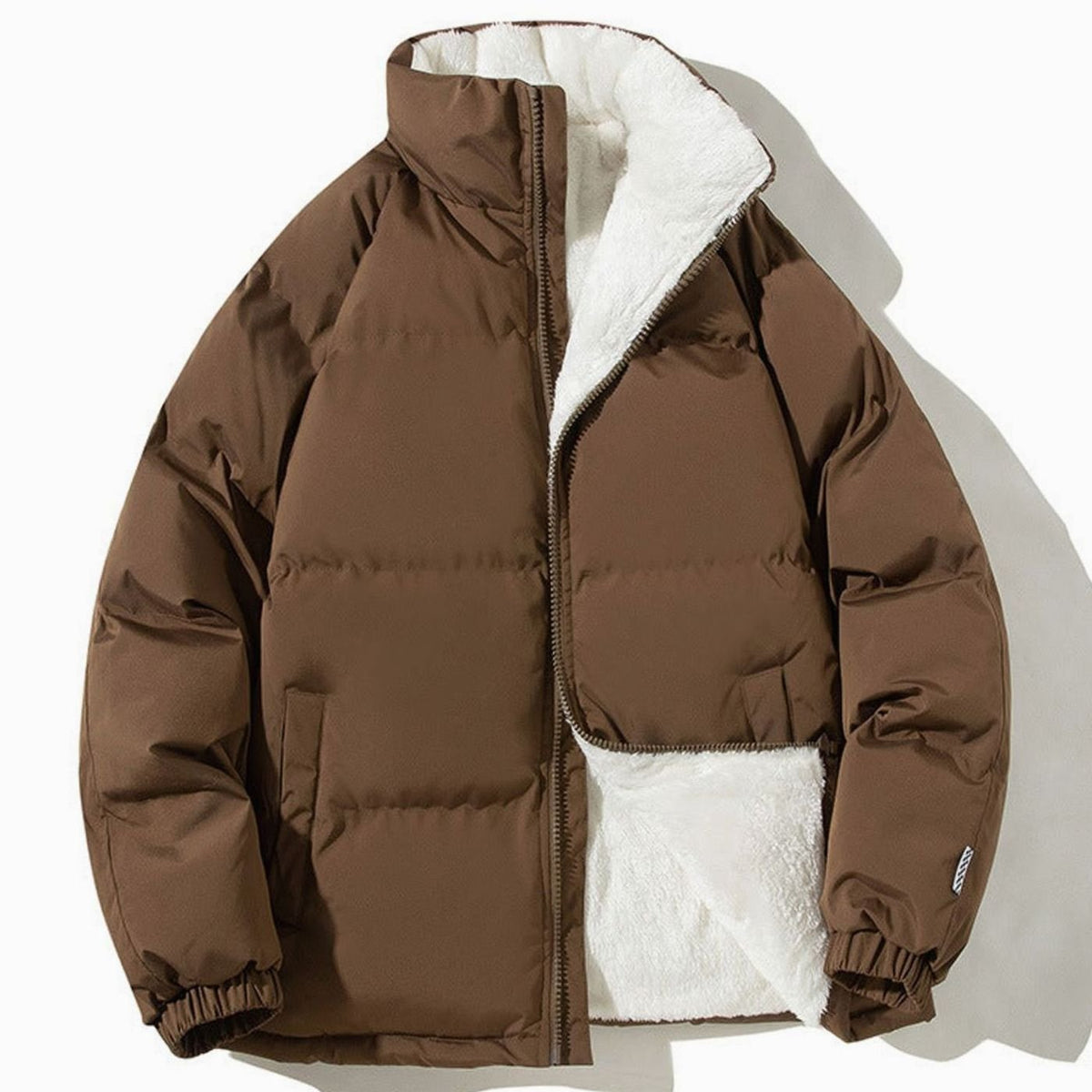 Elfriede | Veste bomber matelassée avec doublure en teddy pour femmes et col montant