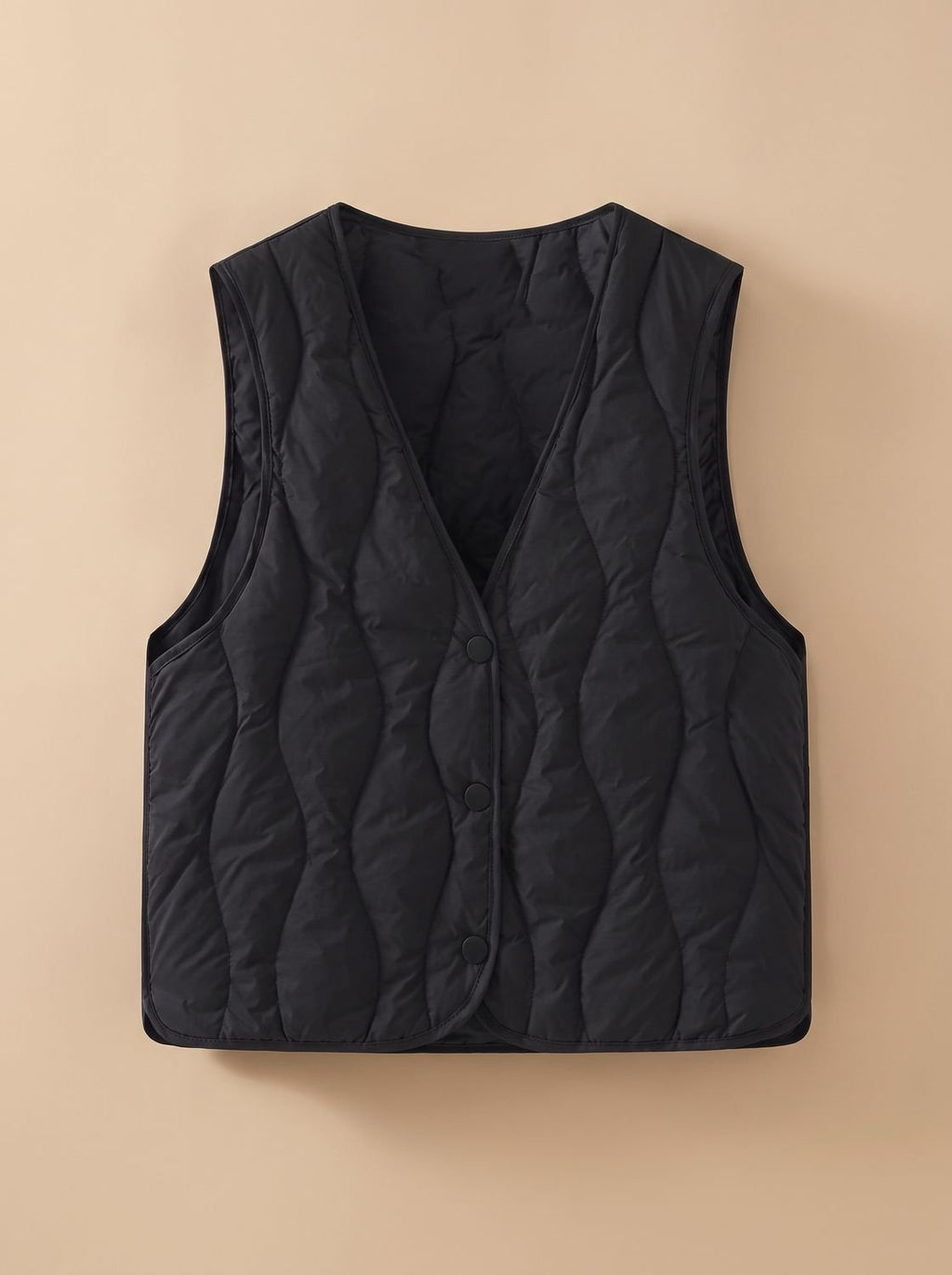 Elfriede | Gilet matelassé pour femmes avec décolleté en V et boutons-pression