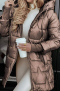 Frieda | Veste matelassée brillante pour femmes avec capuche, manteau d'hiver