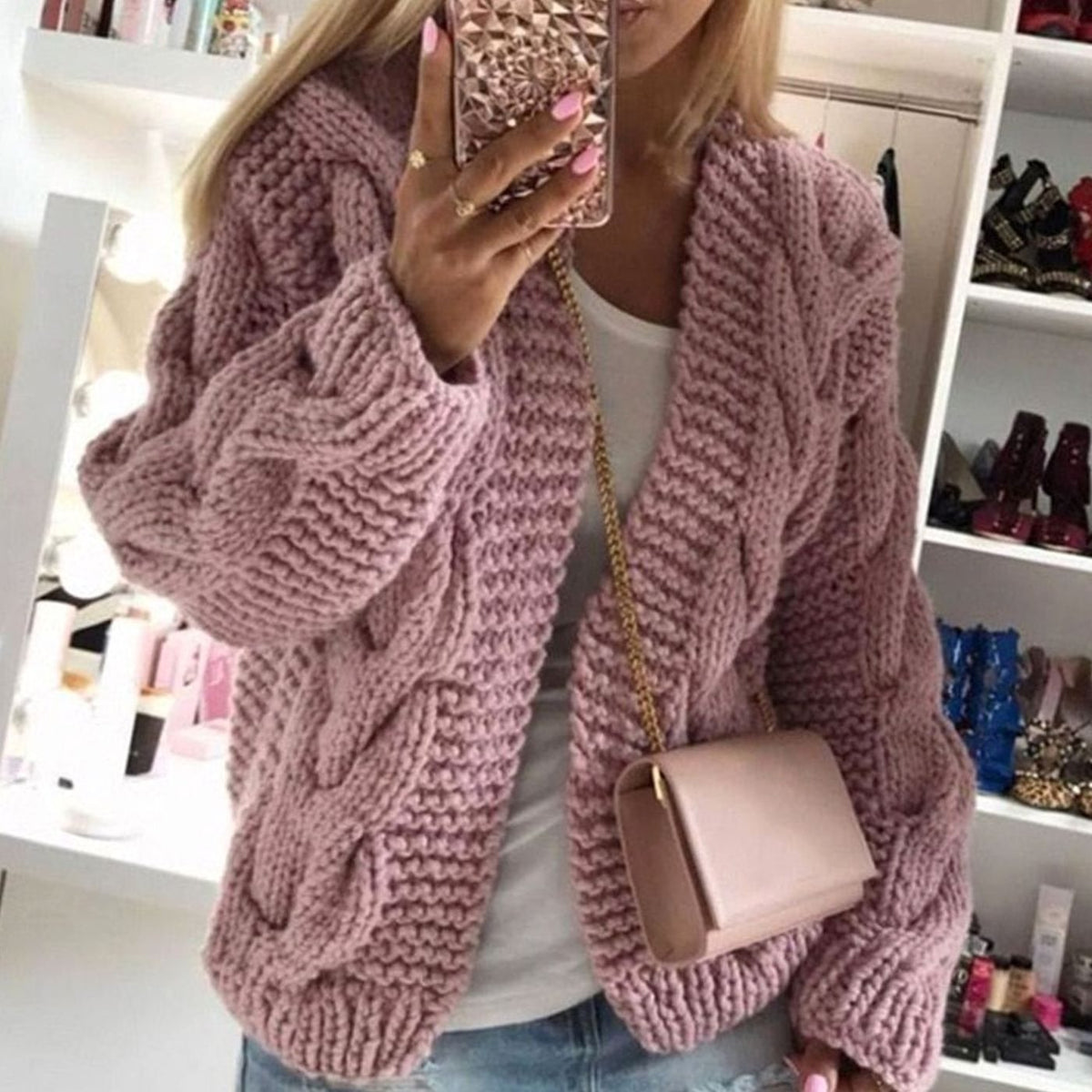 Nora | Cardigan en Tricot Épais pour Femmes Veste Ouverte Oversized
