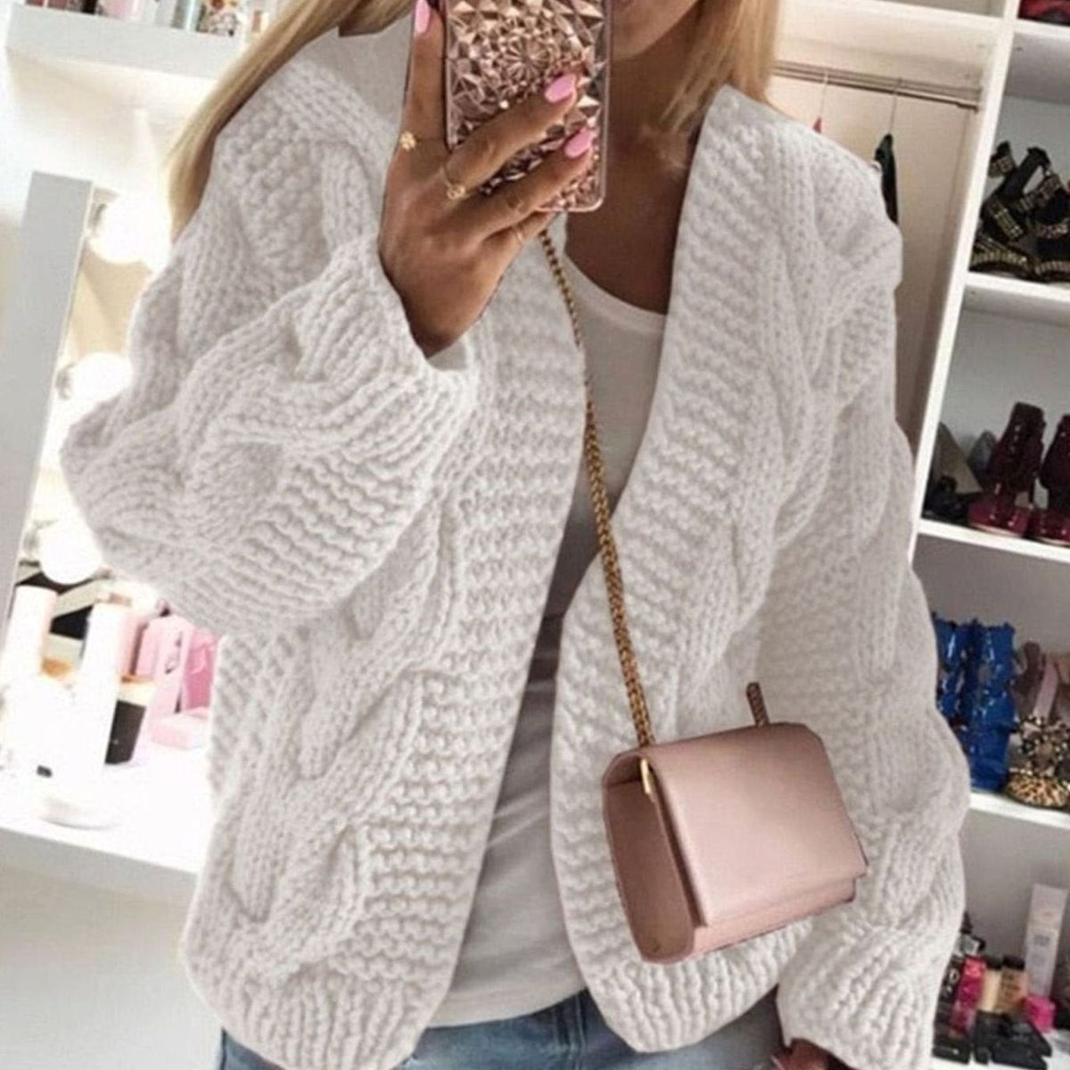 Nora | Cardigan en Tricot Épais pour Femmes Veste Ouverte Oversized