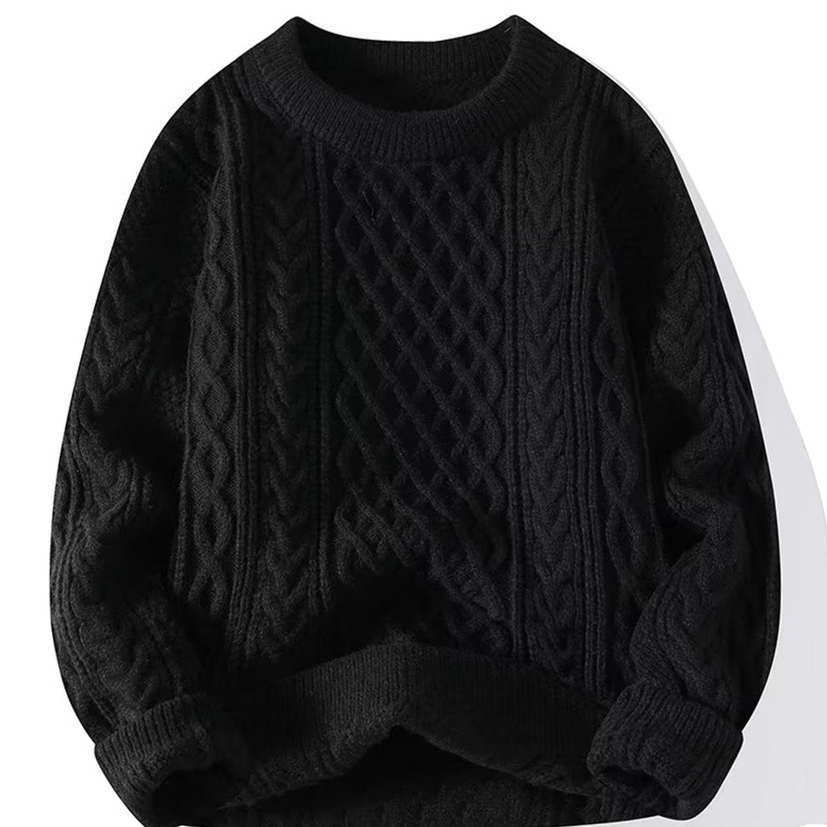Nora | Pull en tricot épais pour femmes avec col rond et motif en relief à manches longues