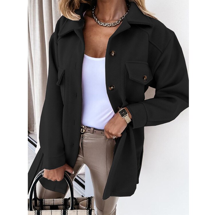 Chemise jacket pour femmes avec patte de boutonnage