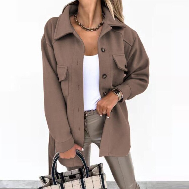 Chemise jacket pour femmes avec patte de boutonnage