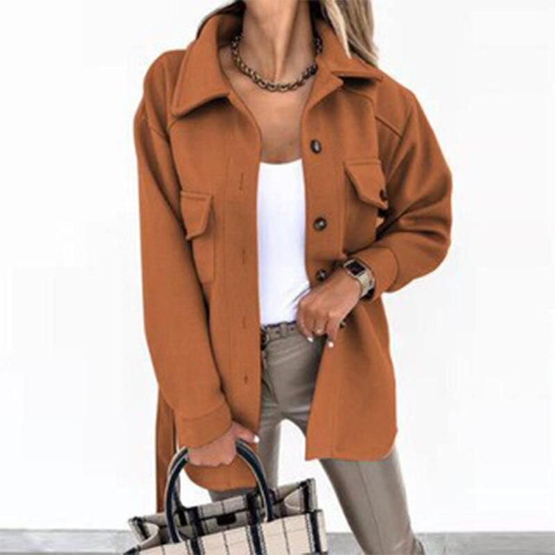 Chemise jacket pour femmes avec patte de boutonnage