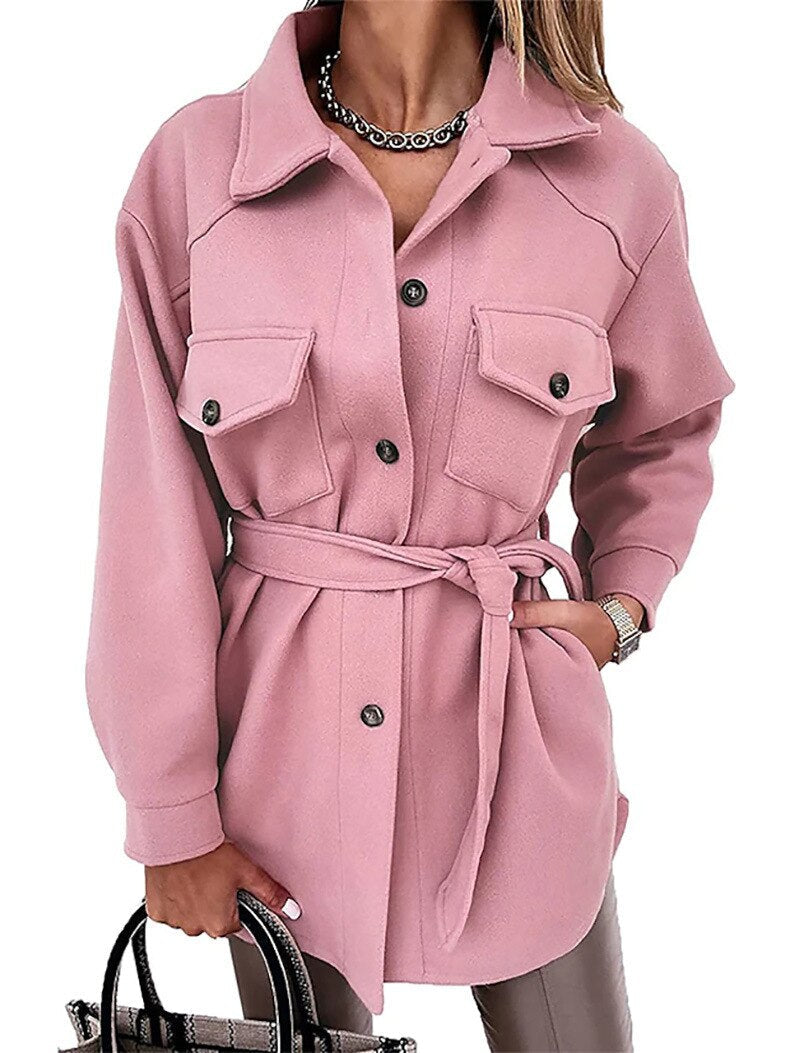 Chemise jacket pour femmes avec patte de boutonnage