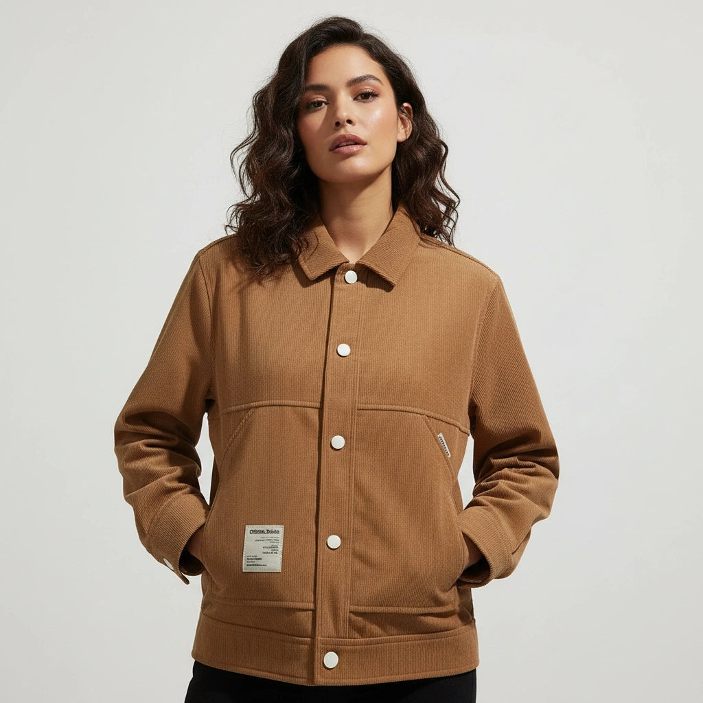 Chemise-vestes pour femmes avec boutonnière et poches plaquées