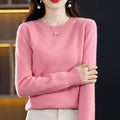 Annika | Pull en maille classique à col rond pour femmes, manches longues, doux comme du cachemire