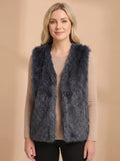 Frieda | Gilet sans manches en fausse fourrure pour femmes avec doublure intérieure