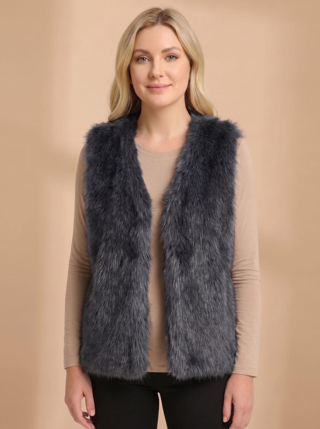 Frieda | Gilet sans manches en fausse fourrure pour femmes avec doublure intérieure