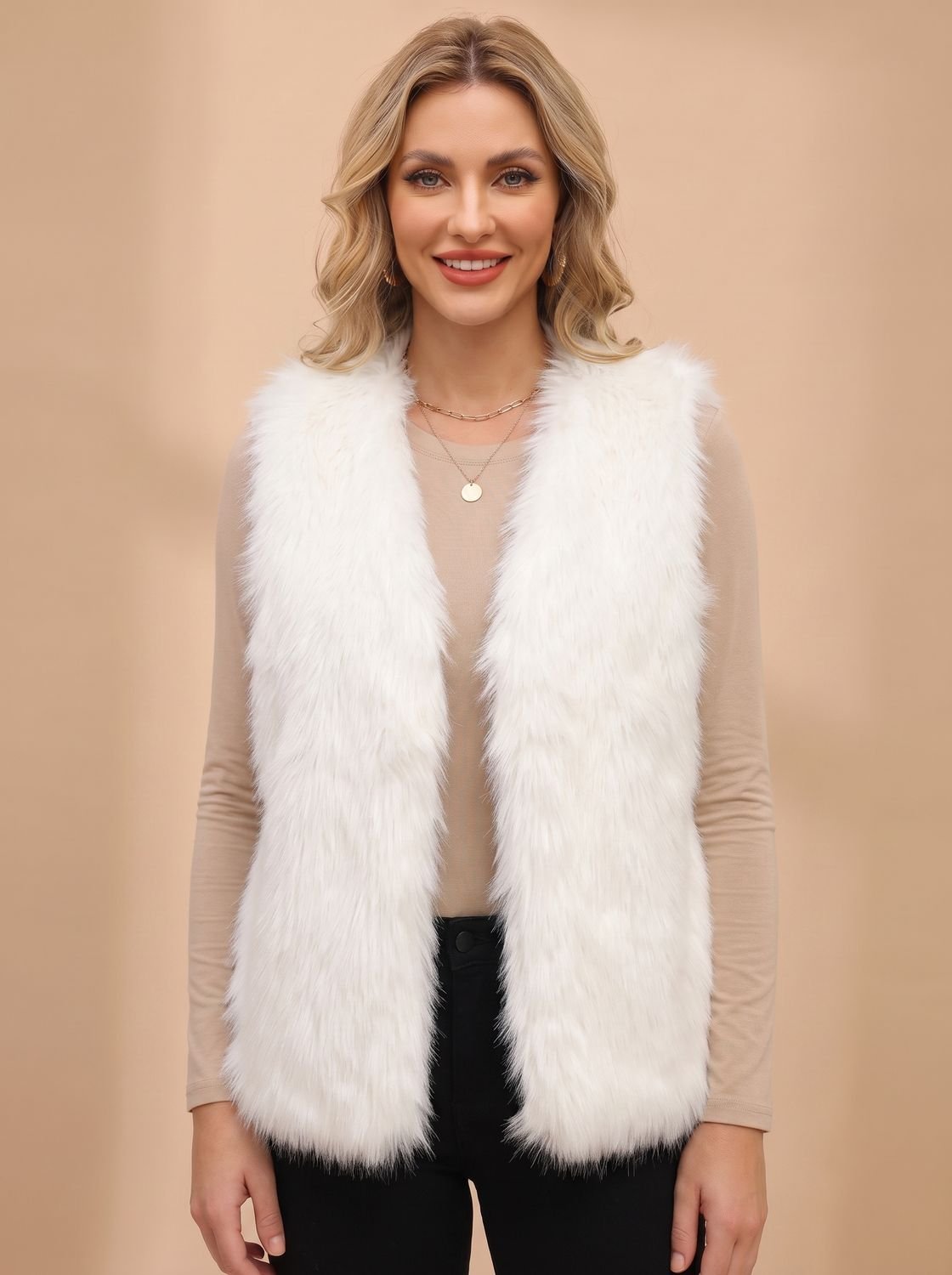 Frieda | Gilet sans manches en fausse fourrure pour femmes avec doublure intérieure
