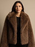 Johanna | Veste courte en fausse fourrure pour femmes avec col oversized