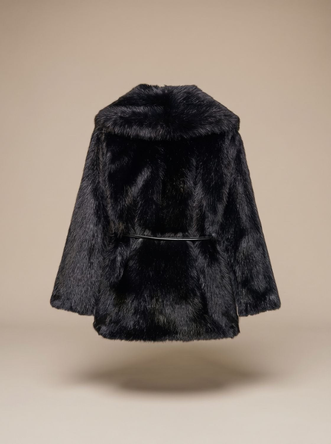 Leonie | Manteau en fausse fourrure pour femmes avec ceinture, longueur midi