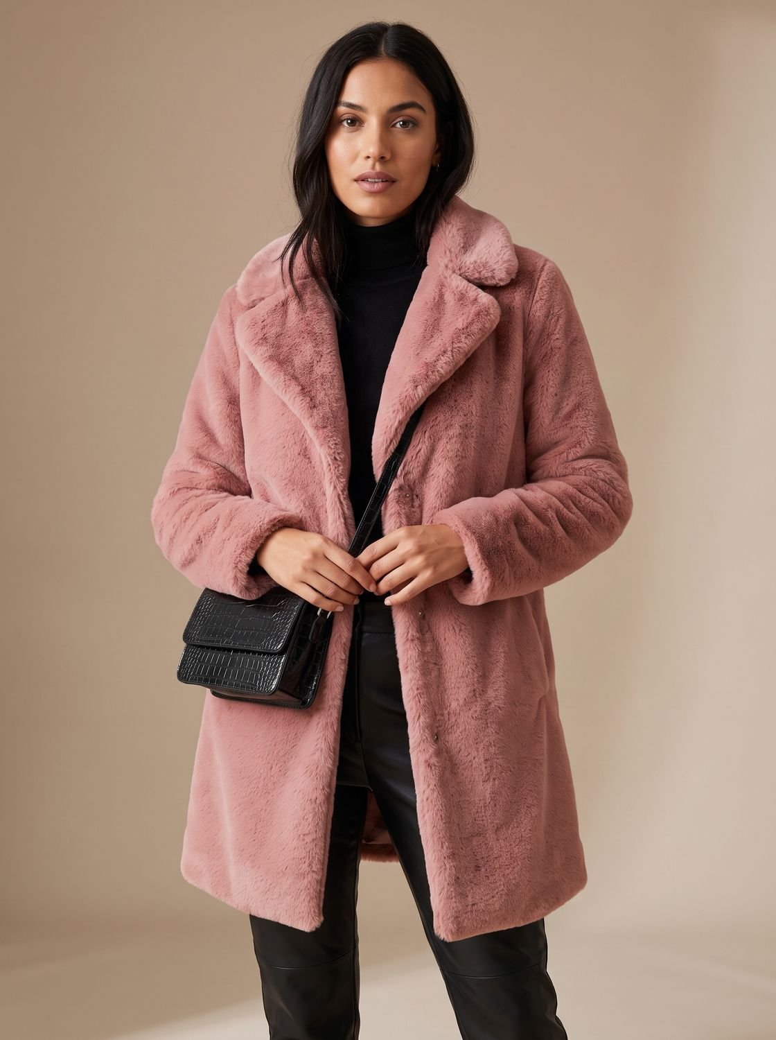 Luisa | Manteau en fausse fourrure pour femmes Veste longue en teddy Ouverture frontale