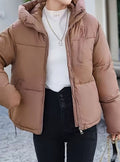 Lena | Veste d'hiver courte en duvet pour femmes avec capuche