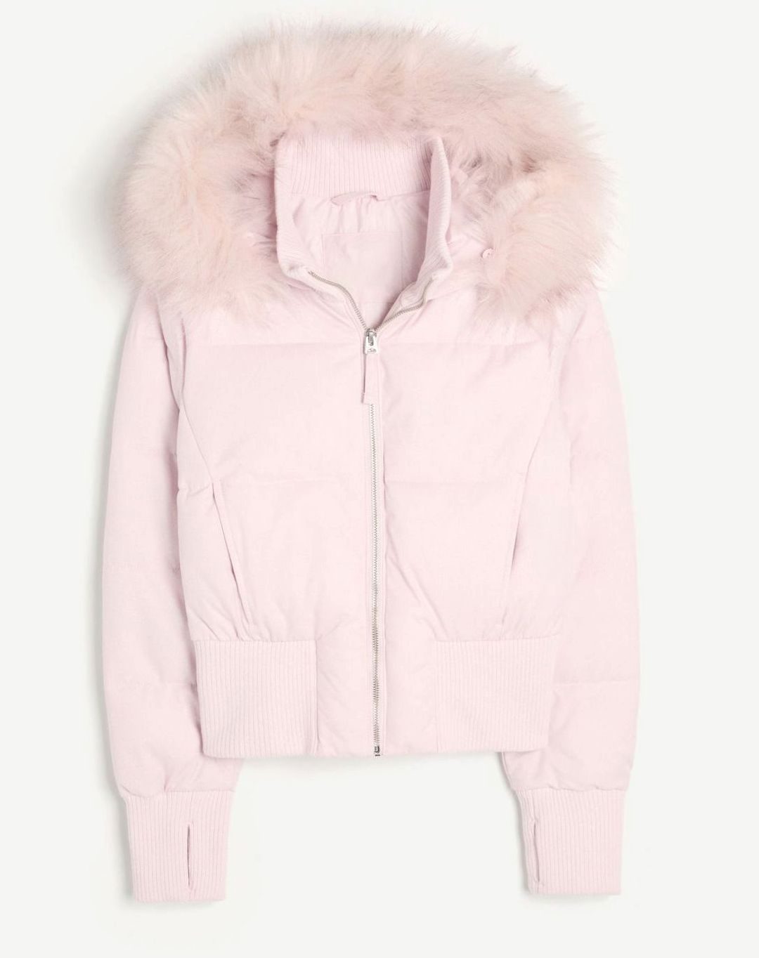 Lena | Veste courte pour femmes avec capuche en fausse fourrure et fermeture éclair frontale