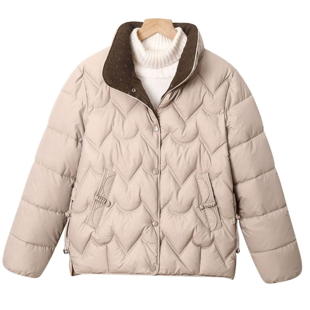 Annika | Veste courte matelassée pour femmes avec matelassage en arc et col montant