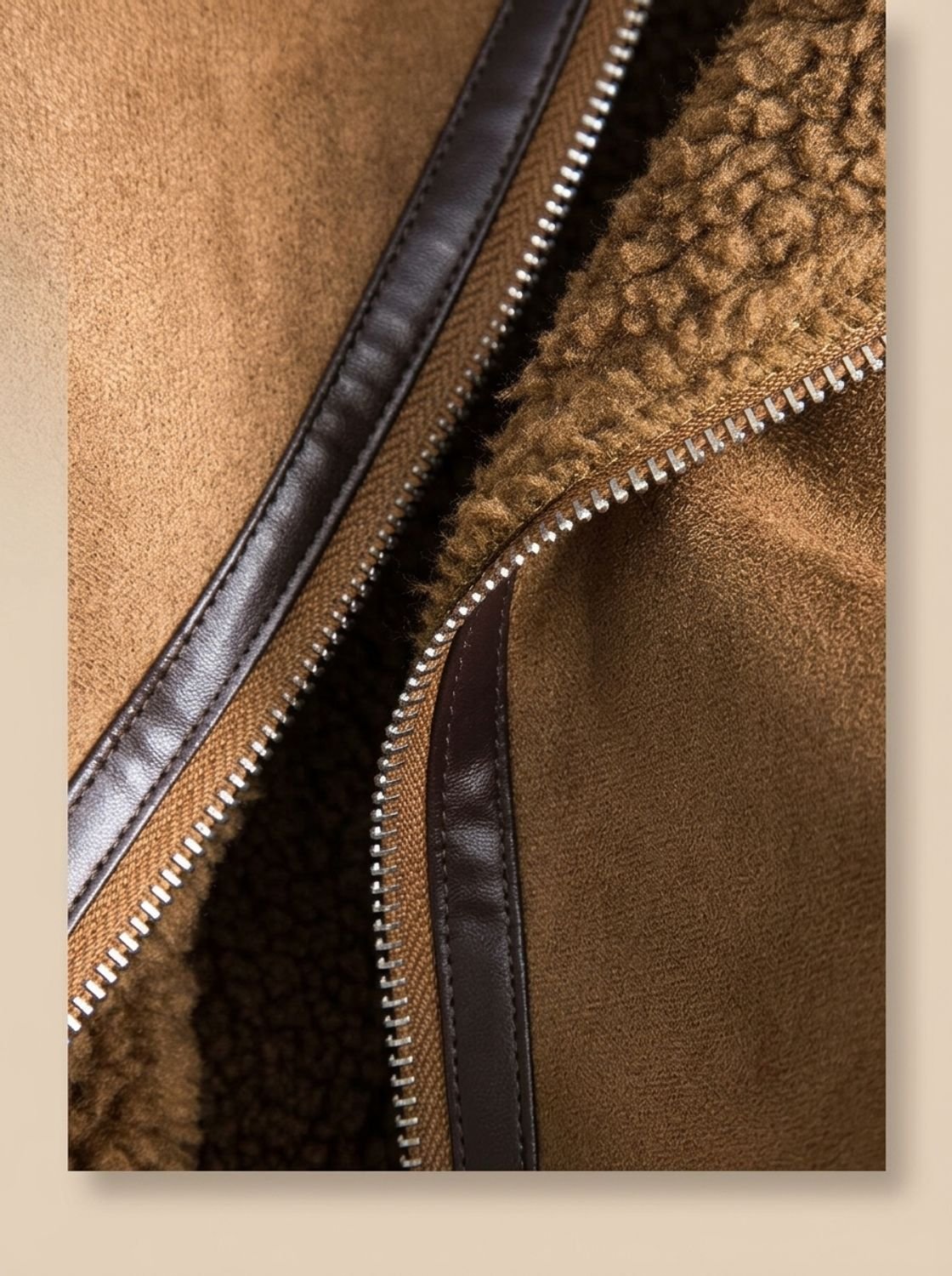 Lena | Veste courte en teddy pour femmes en fausse fourrure, aspect daim avec ceinture