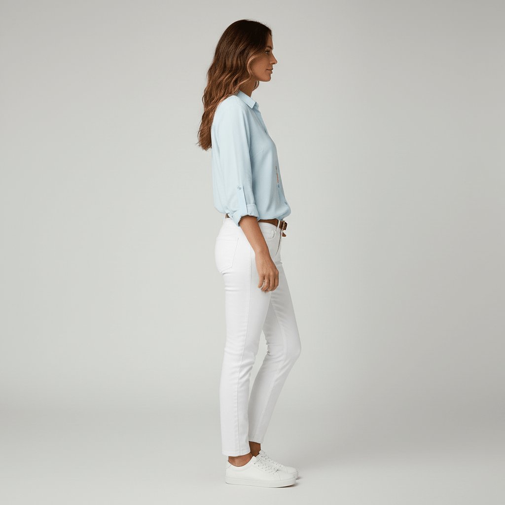 Sophie | Chemisier à manches longues pour femmes avec col chemise et devant boutonné