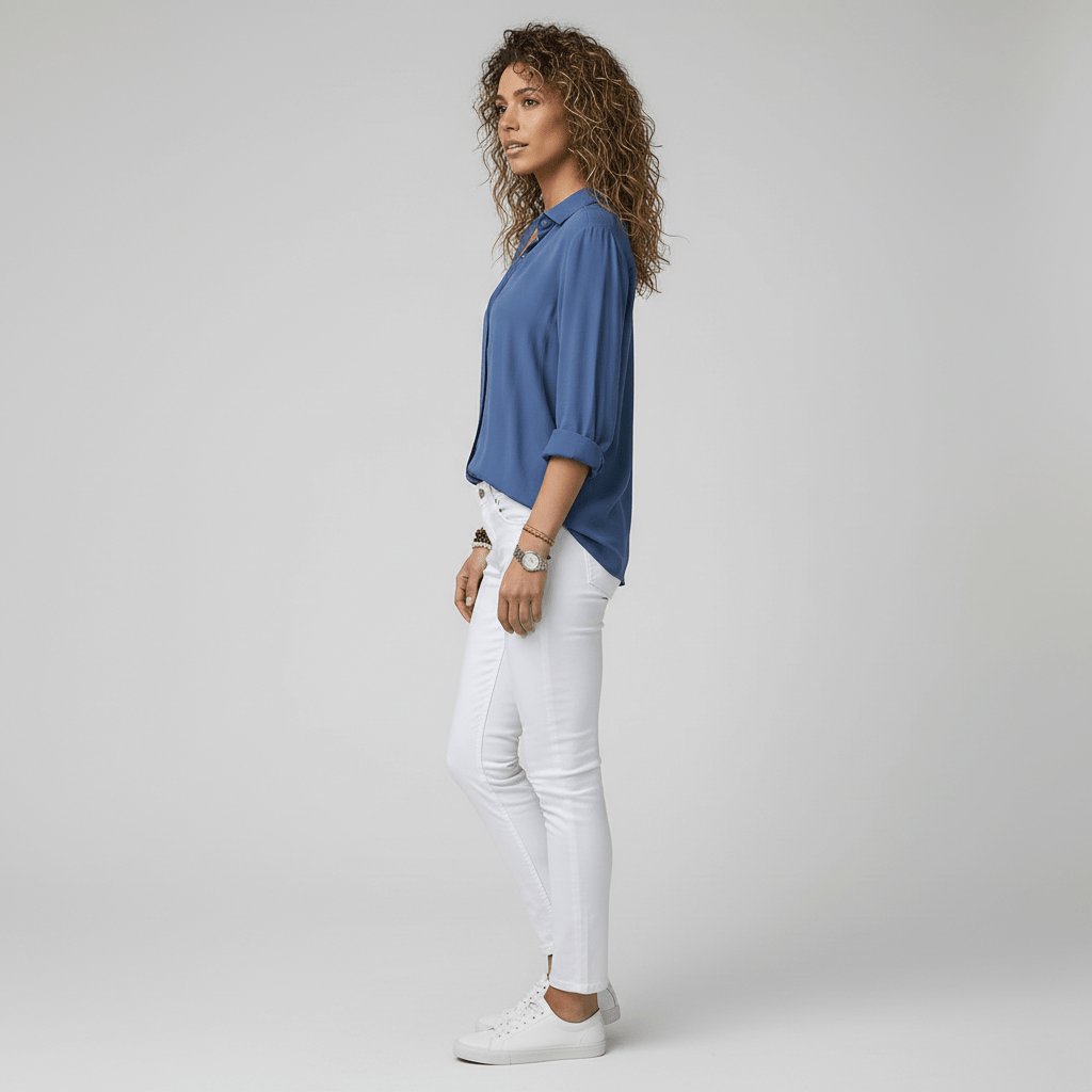 Sophie | Chemisier à manches longues pour femmes avec col chemise et devant boutonné