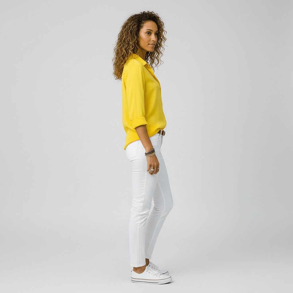 Sophie | Chemisier à manches longues pour femmes avec col chemise et devant boutonné