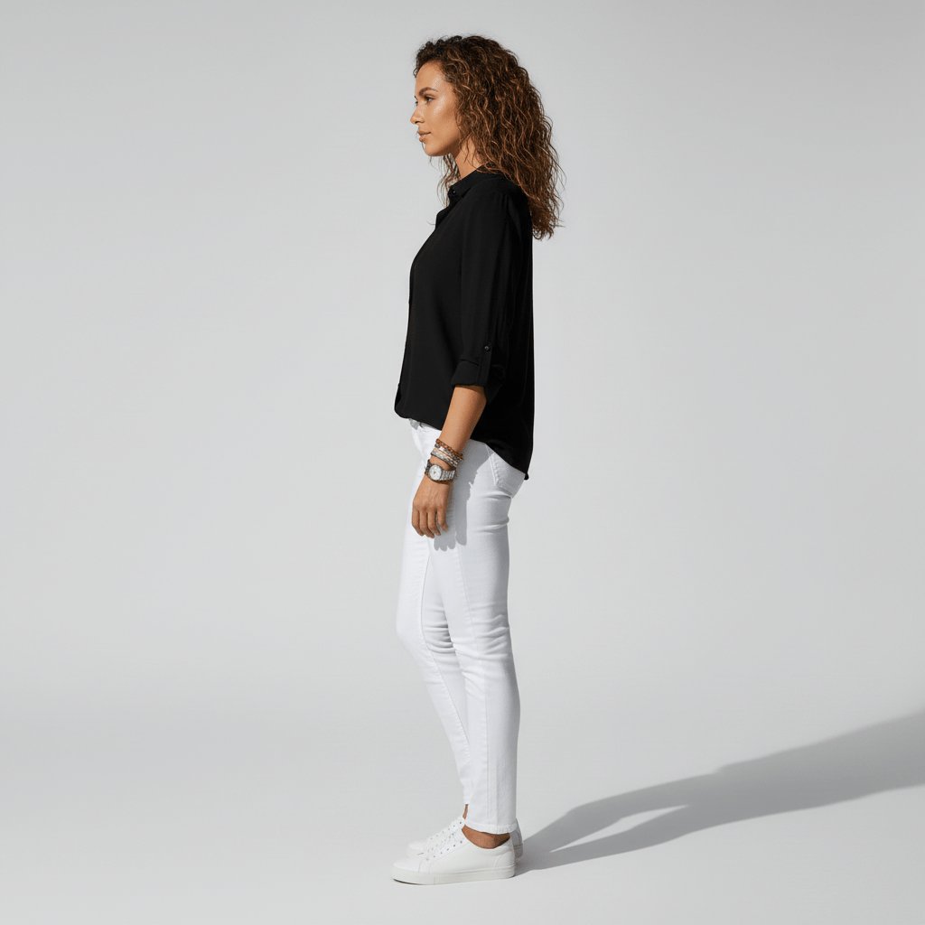 Sophie | Chemisier à manches longues pour femmes avec col chemise et devant boutonné
