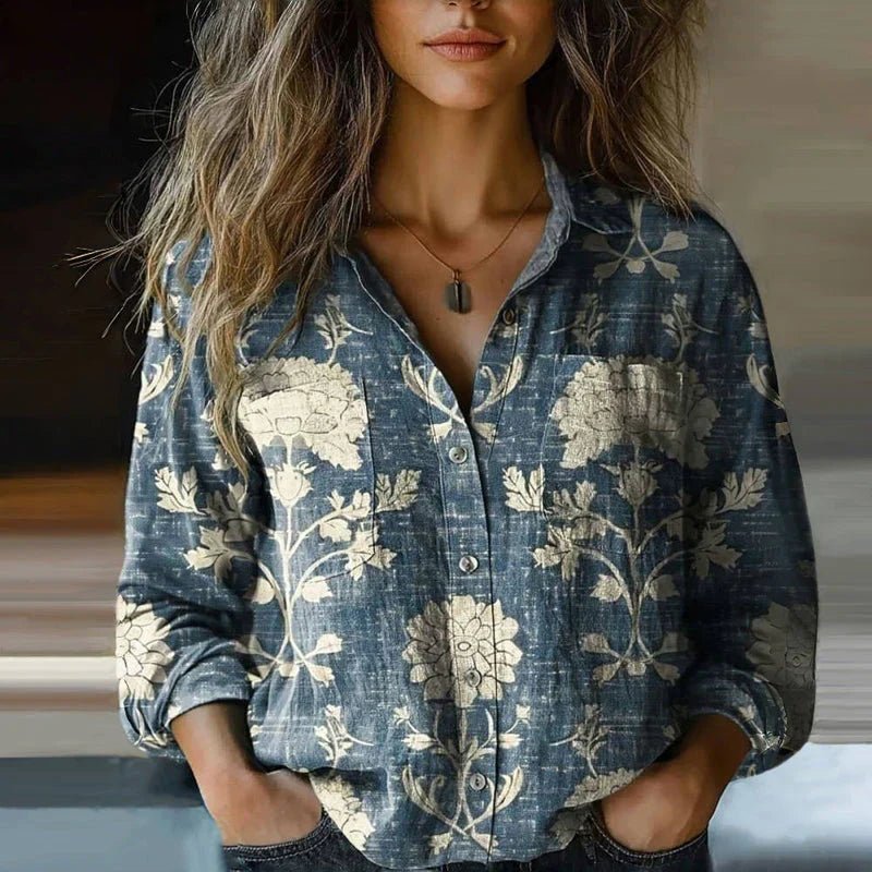 Sophie | Chemisier Vintage Boho-Paisley à Manches Longues pour Femmes avec Boutonnage