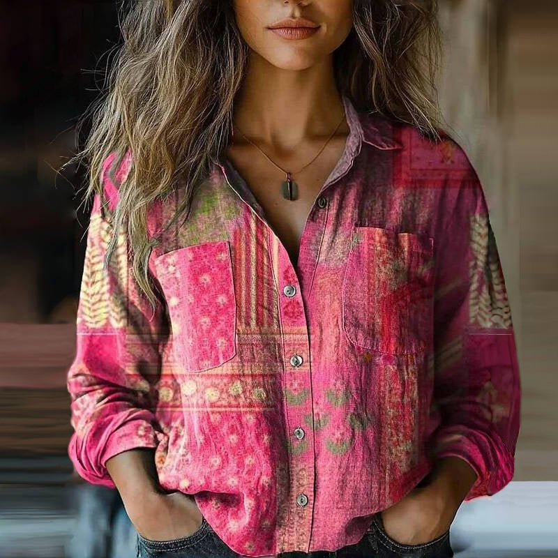 Sophie | Chemisier Vintage Boho-Paisley à Manches Longues pour Femmes avec Boutonnage