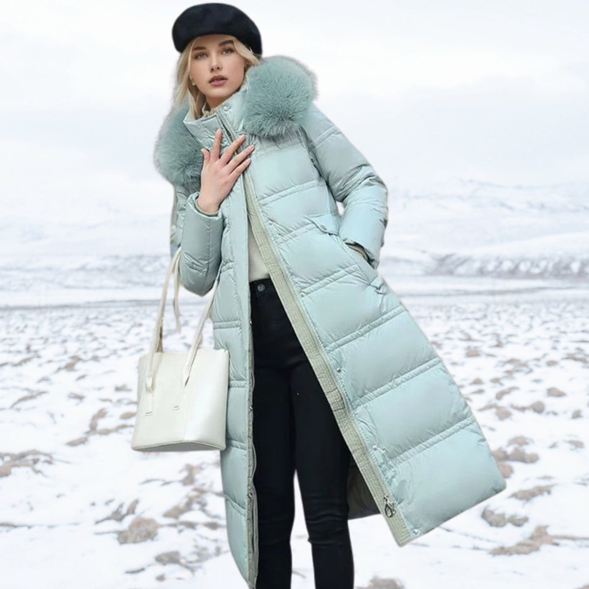 Marlene | Parka d'Hiver Long pour Femmes Designer avec Capuche en Fourrure Coupe-vent