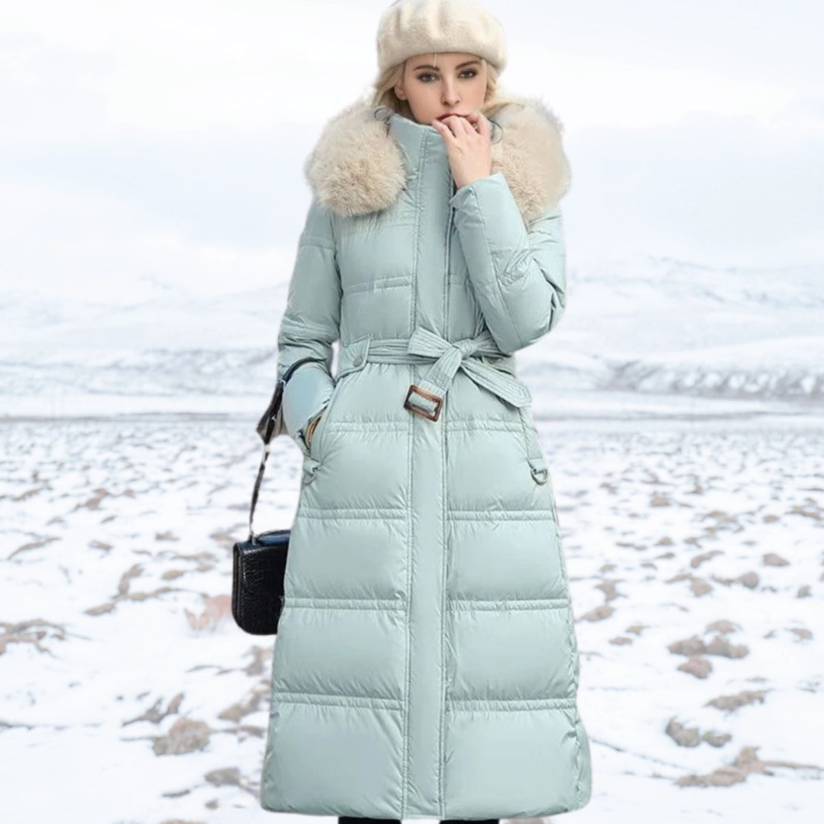 Marlene | Parka d'Hiver Long pour Femmes Designer avec Capuche en Fourrure Coupe-vent