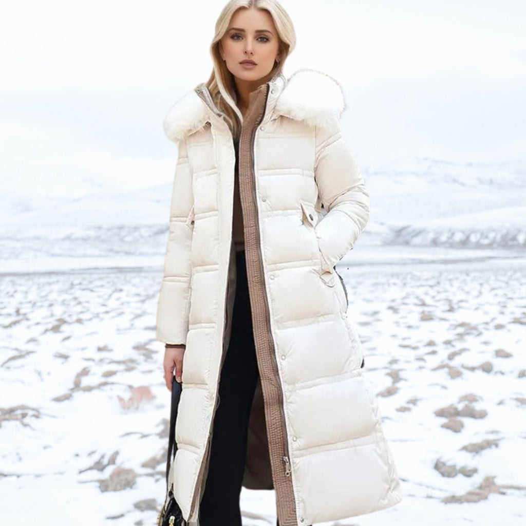 Marlene | Parka d'Hiver Long pour Femmes Designer avec Capuche en Fourrure Coupe-vent