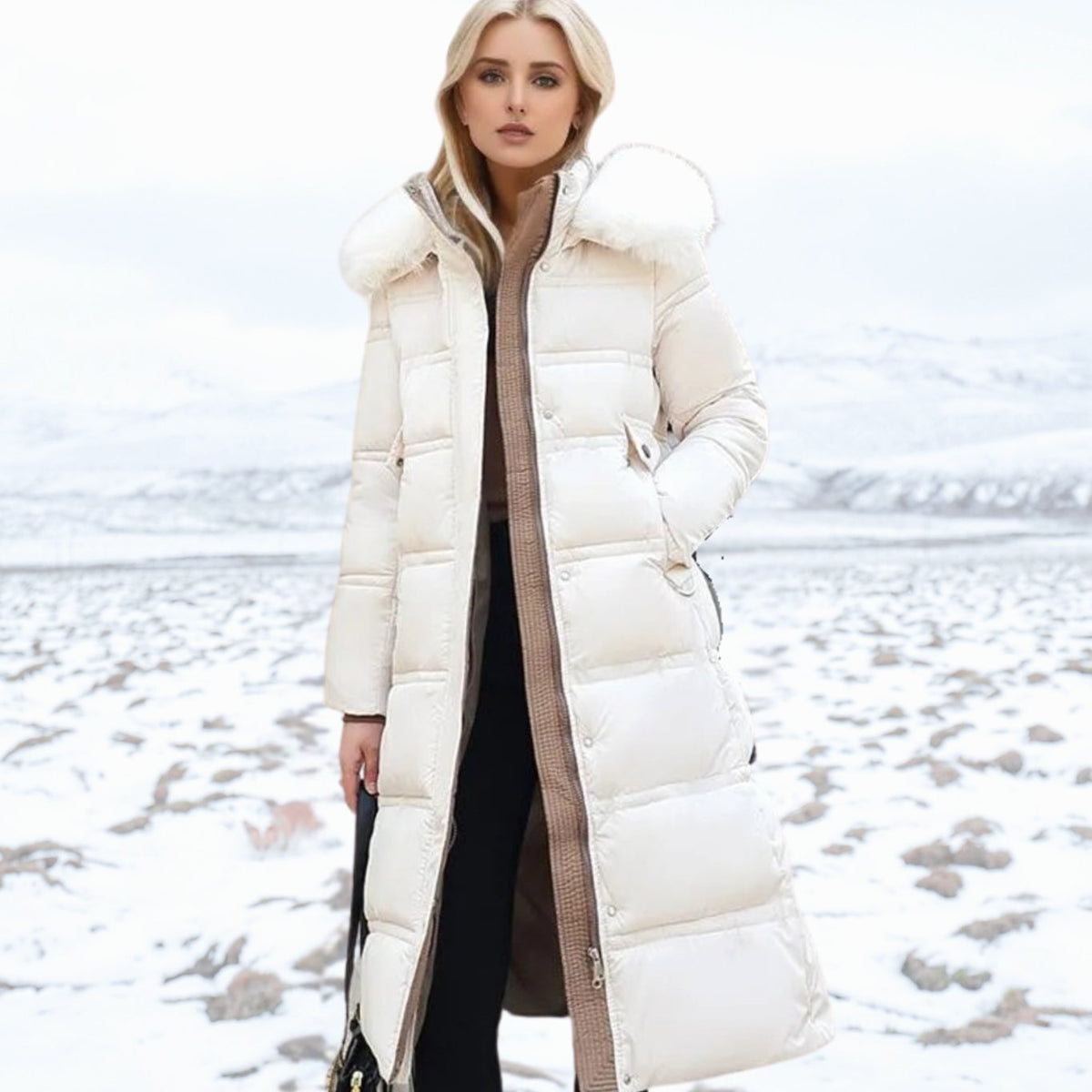 Marlene | Parka d'Hiver Long pour Femmes Designer avec Capuche en Fourrure Coupe-vent