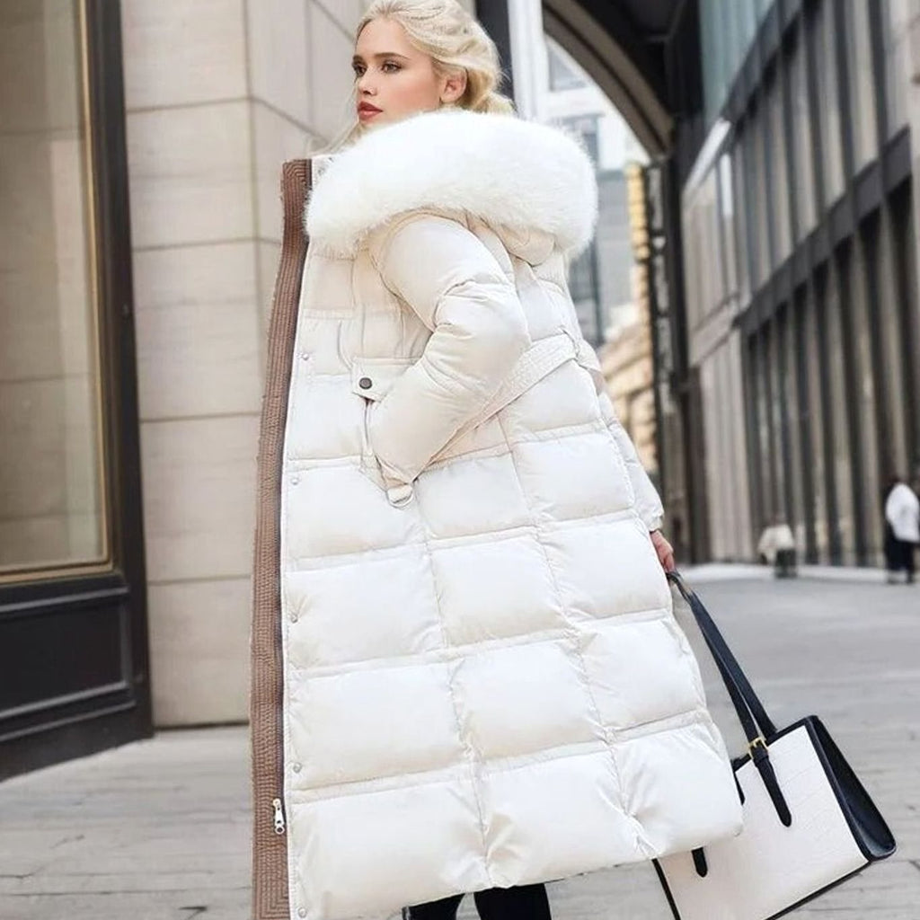 Marlene | Parka d'Hiver Long pour Femmes Designer avec Capuche en Fourrure Coupe-vent