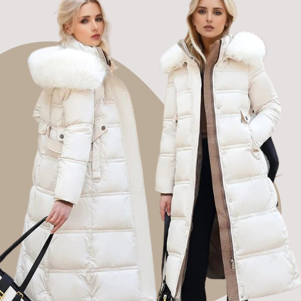 Marlene | Parka d'Hiver Long pour Femmes Designer avec Capuche en Fourrure Coupe-vent