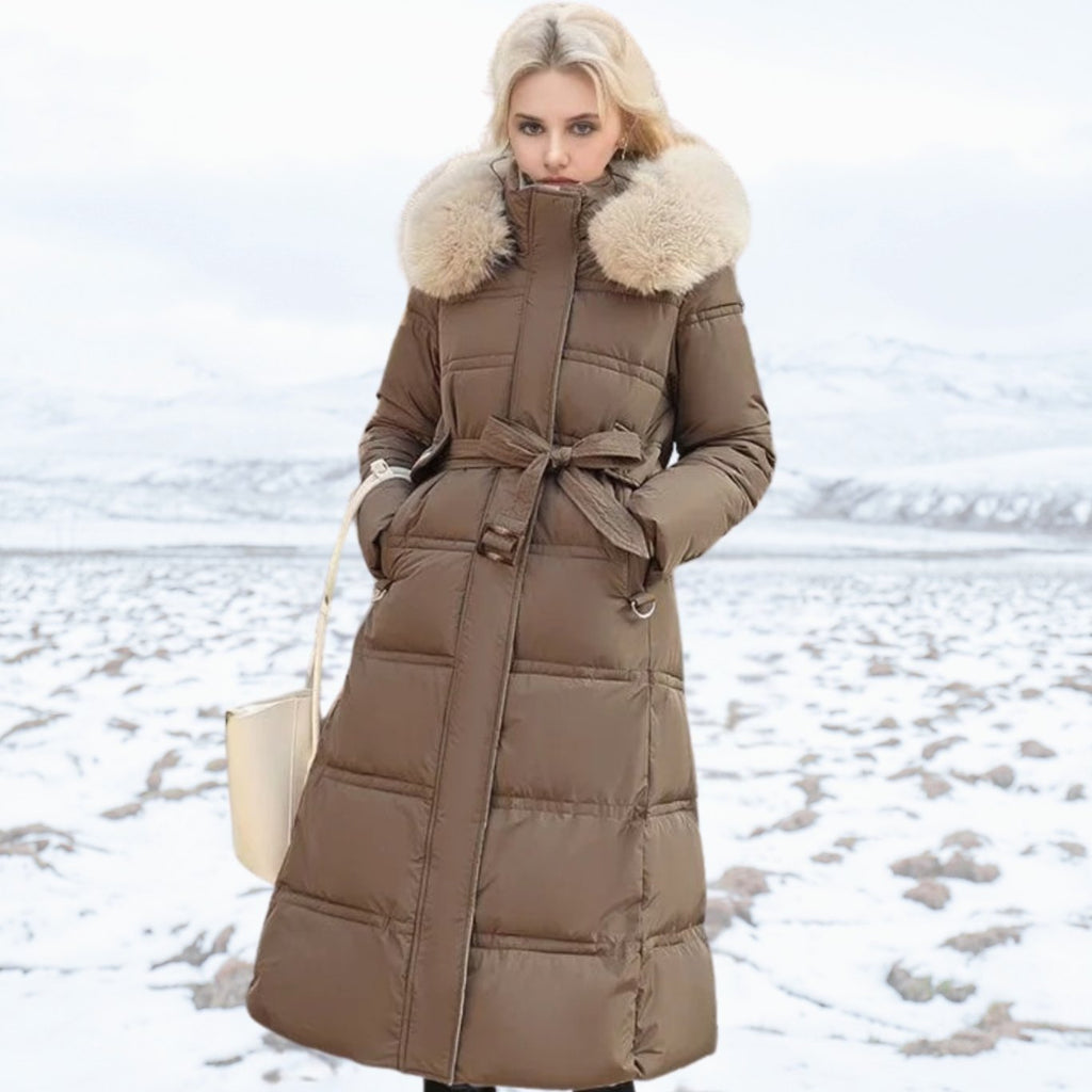 Marlene | Parka d'Hiver Long pour Femmes Designer avec Capuche en Fourrure Coupe-vent