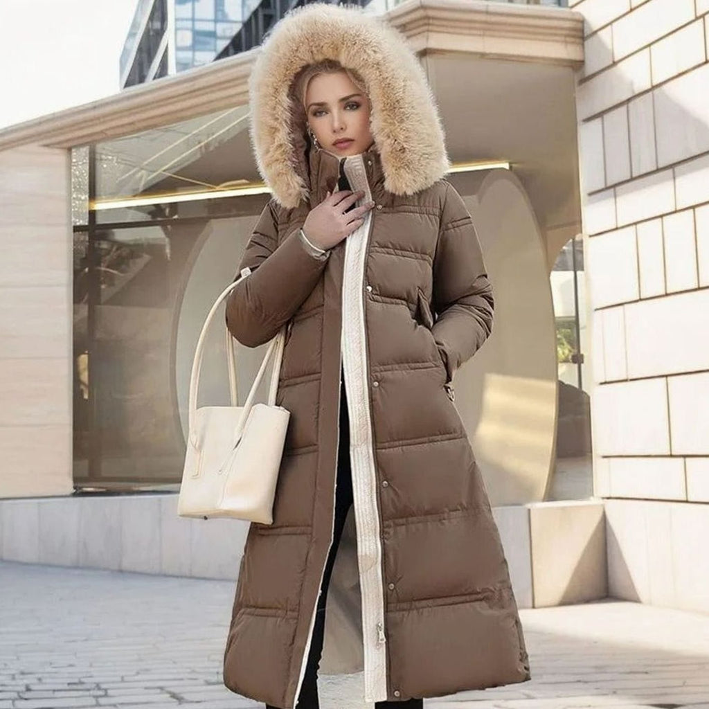 Marlene | Parka d'Hiver Long pour Femmes Designer avec Capuche en Fourrure Coupe-vent