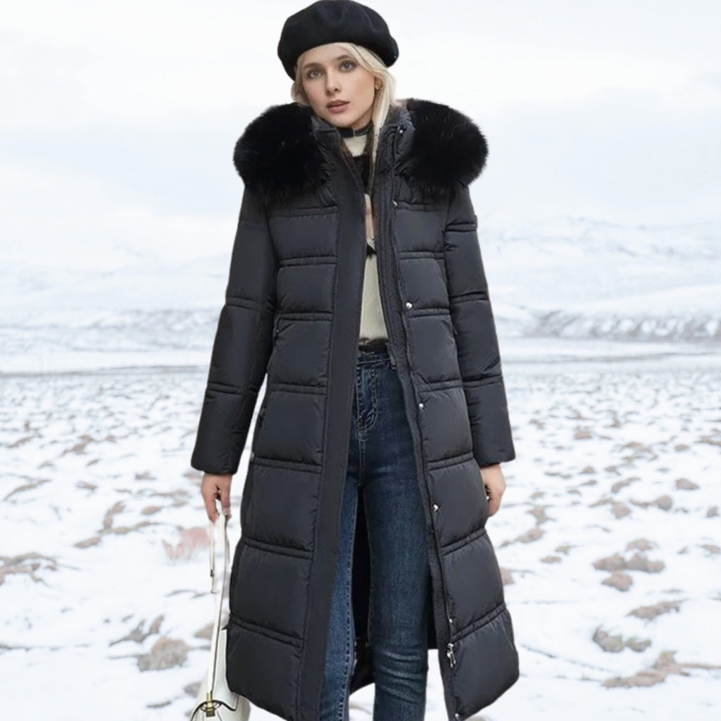 Marlene | Parka d'Hiver Long pour Femmes Designer avec Capuche en Fourrure Coupe-vent