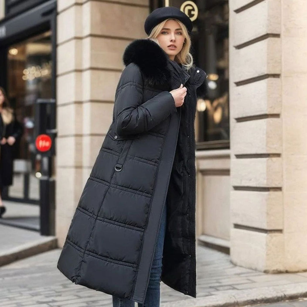 Marlene | Parka d'Hiver Long pour Femmes Designer avec Capuche en Fourrure Coupe-vent