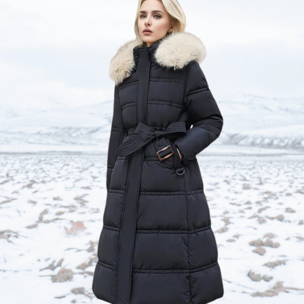 Marlene | Parka d'Hiver Long pour Femmes Designer avec Capuche en Fourrure Coupe-vent
