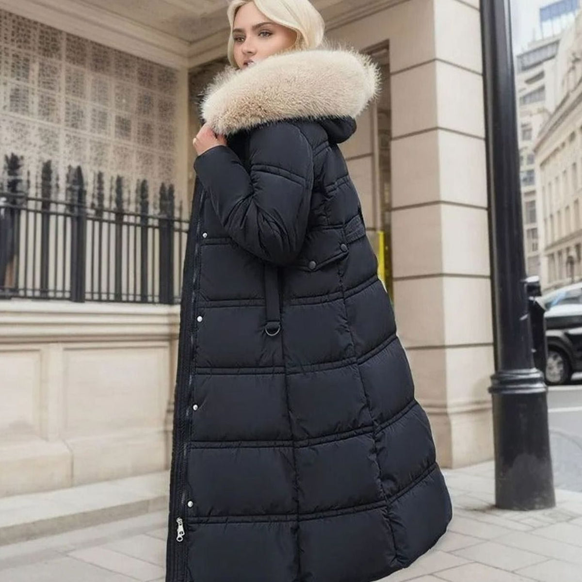 Marlene | Parka d'Hiver Long pour Femmes Designer avec Capuche en Fourrure Coupe-vent