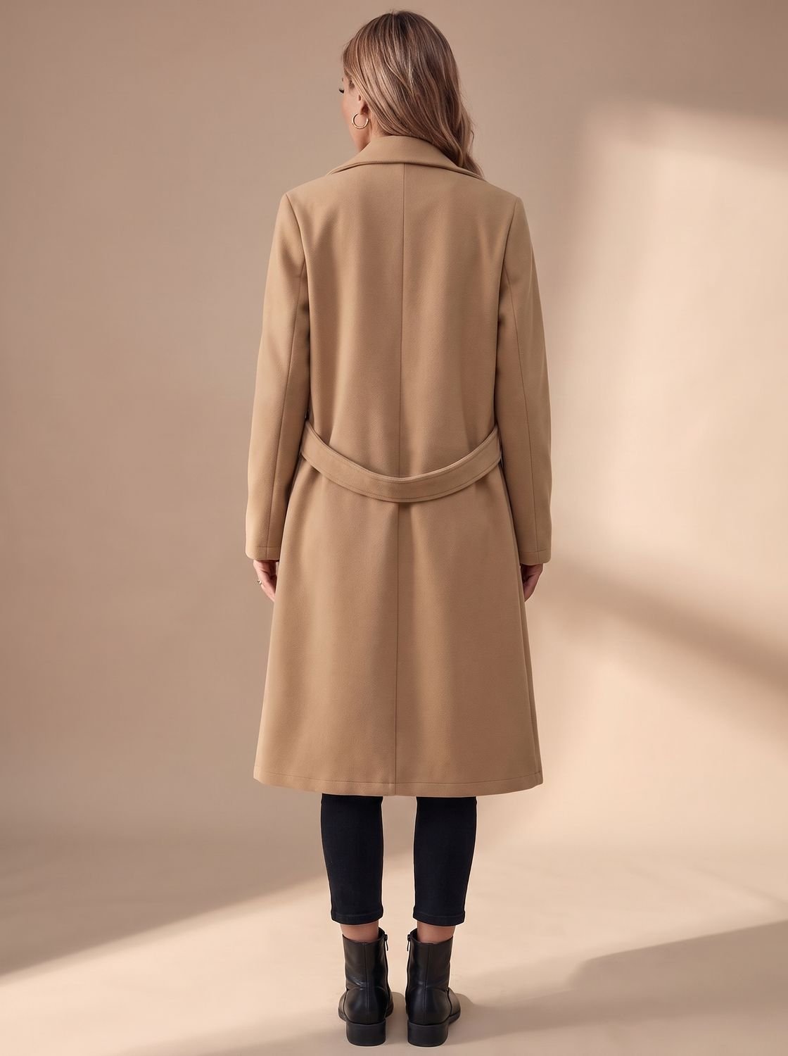 Katharina | Manteau d'hiver long et élégant pour femmes avec revers et poches latérales