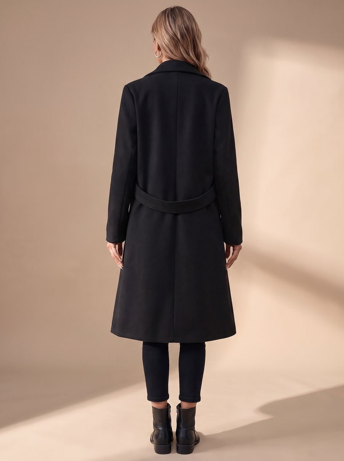 Katharina | Manteau d'hiver long et élégant pour femmes avec revers et poches latérales