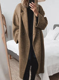 Emilia | Manteau long oversized en laine pour femmes avec col rabattu et poches