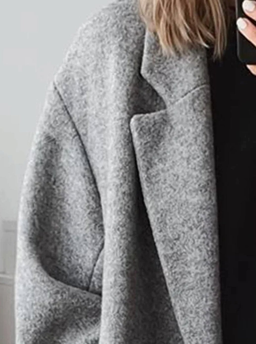 Emilia | Manteau long oversized en laine pour femmes avec col rabattu et poches