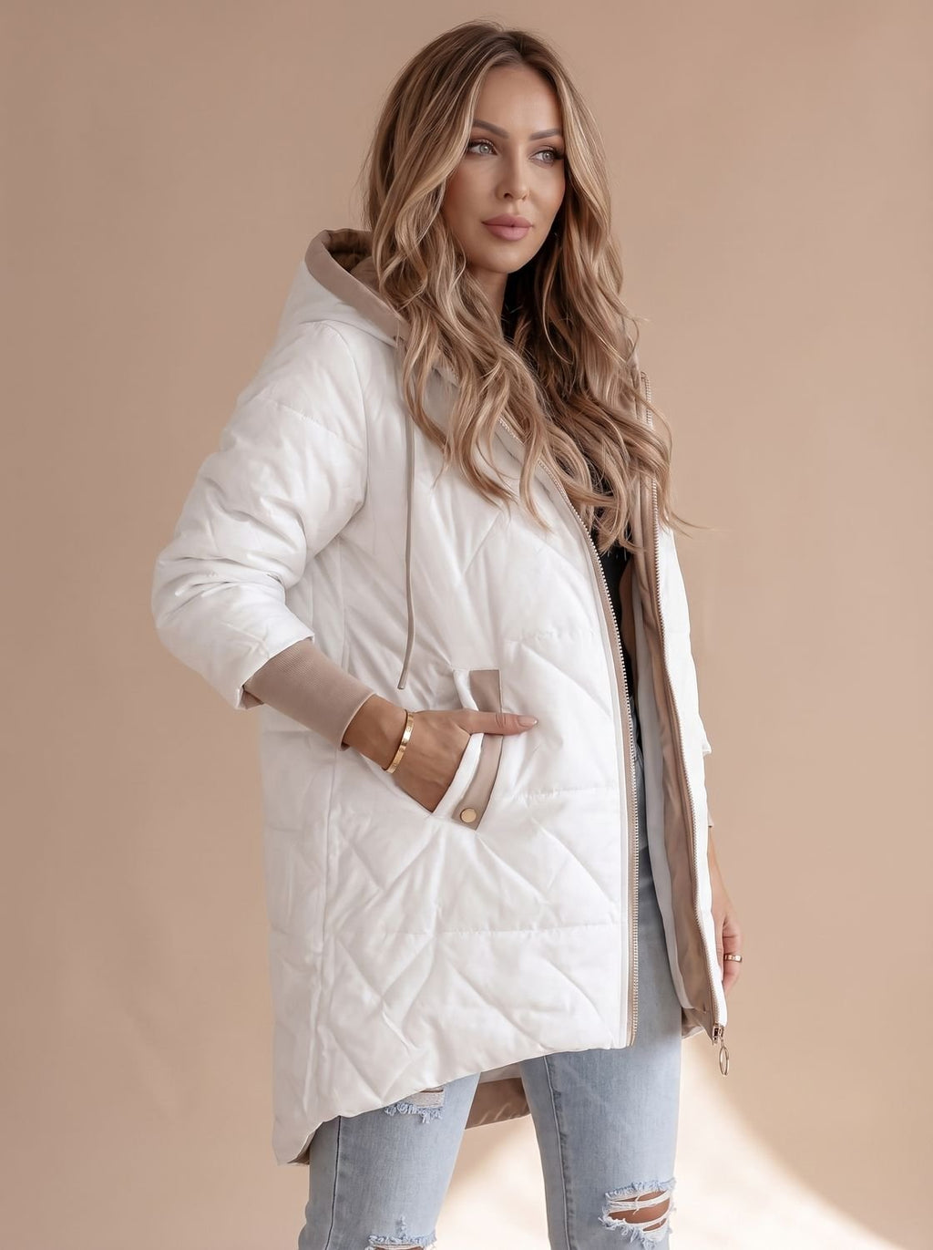 Johanna | Manteau d'hiver long pour femmes avec capuche, chaud et doublé