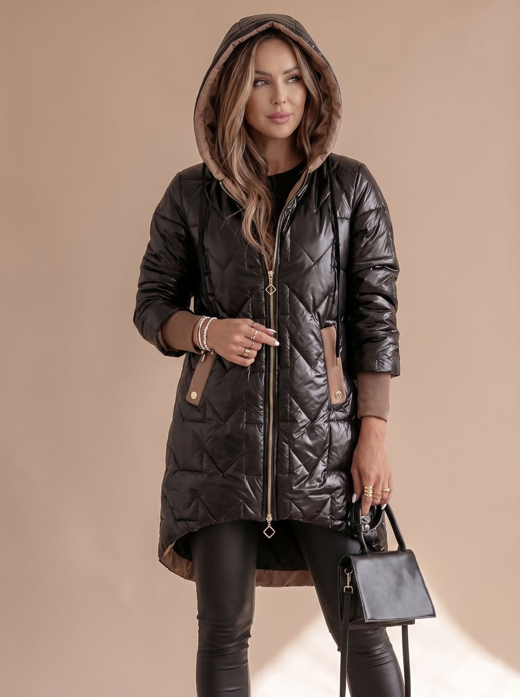Johanna | Manteau d'hiver long pour femmes avec capuche, chaud et doublé