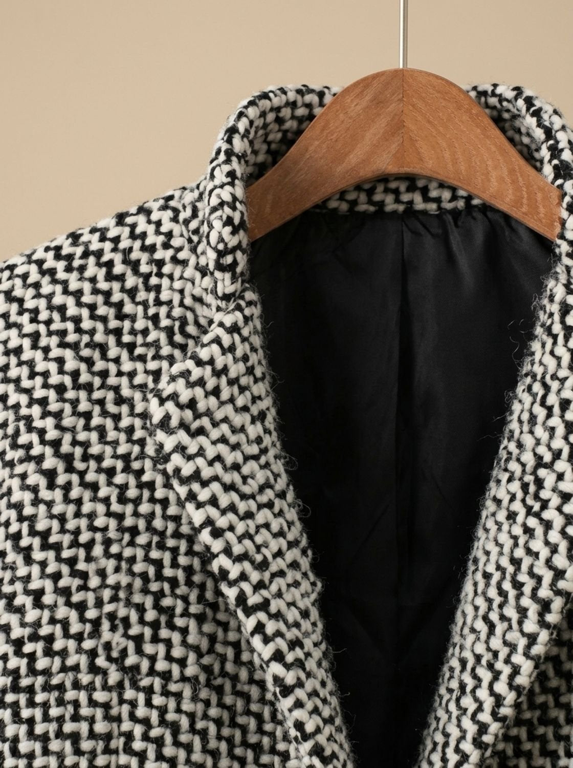 Hannah | Manteau long en laine pour femmes avec décolleté en V et fermeture à un bouton