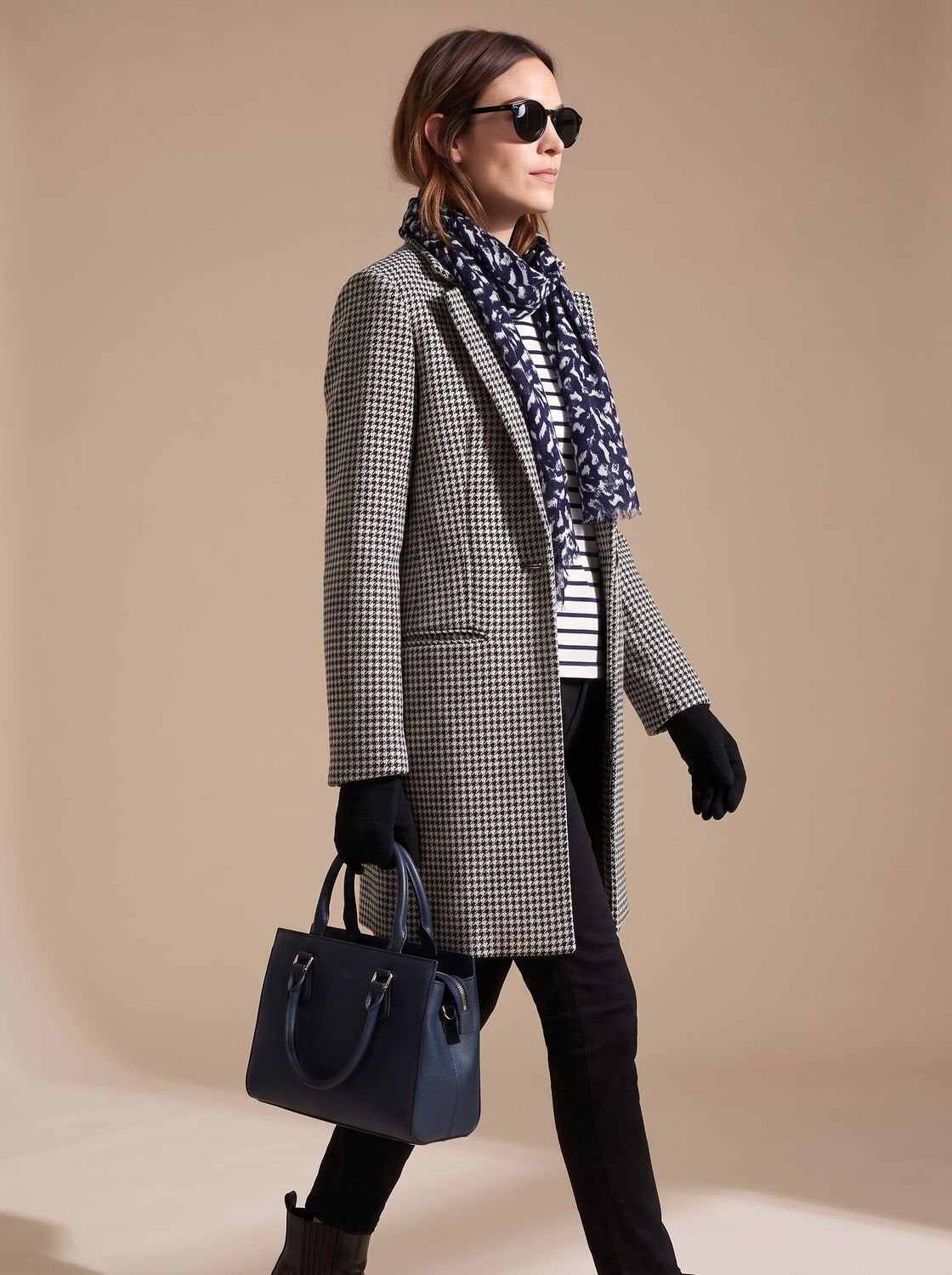 Hannah | Manteau long en laine pour femmes avec décolleté en V et fermeture à un bouton