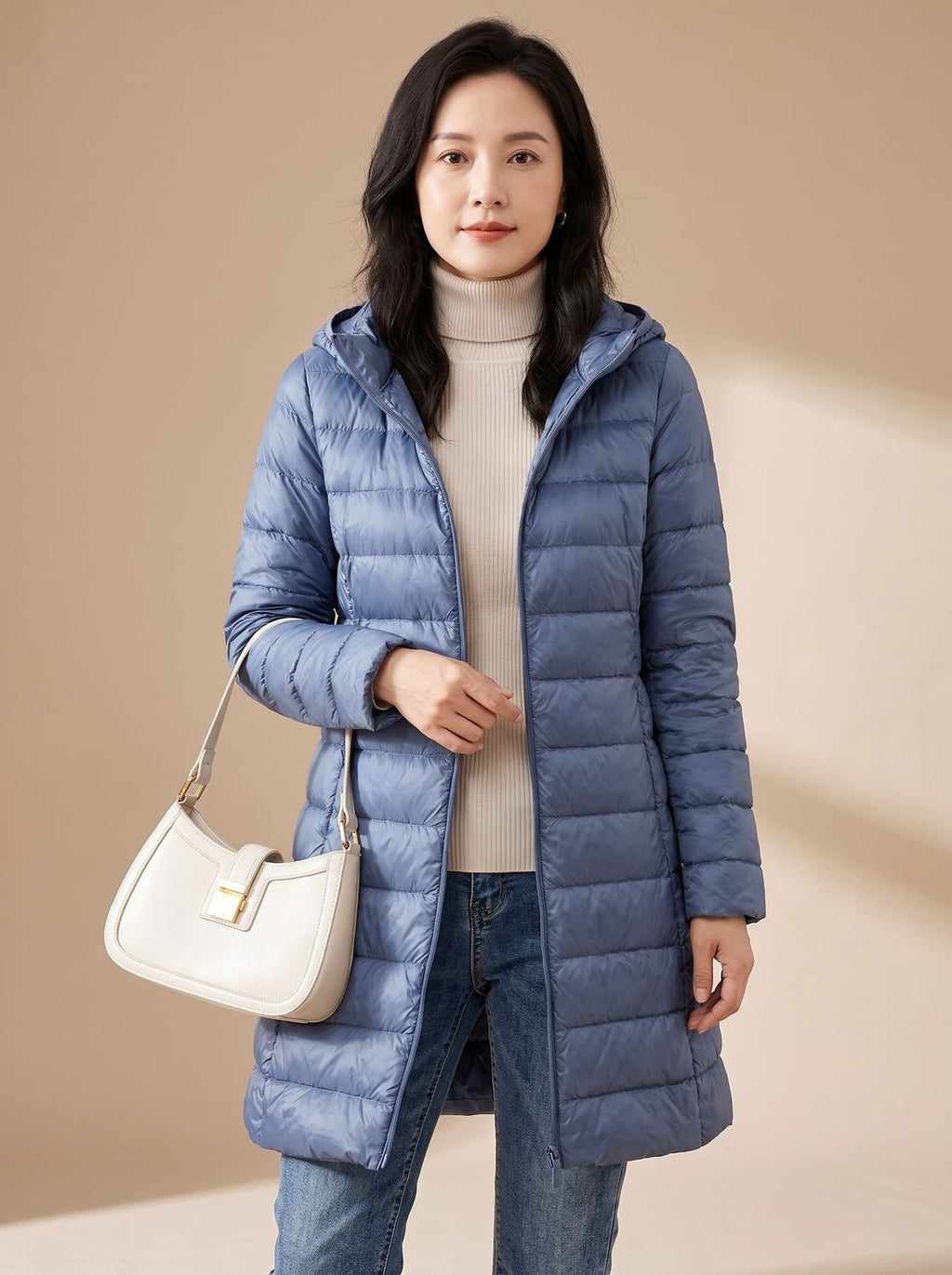 Luisa | Veste d'hiver légère matelassée pour femmes avec capuche longue